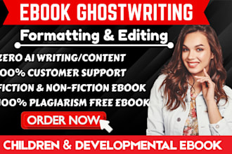 book and ebook ghostwriting paperback formatting, layout design, book interior
