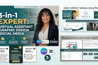 be your expert virtual assistant, social media manager, and graphic designer