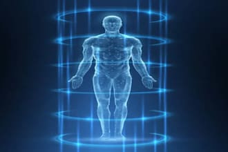create futuristic hologram animation, 3d hologram visuals, and hologram effects