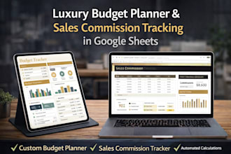create luxury budget planner and sales commission tracker in google sheets