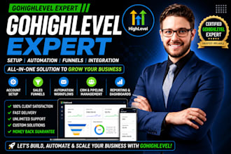setup and manage gohighlevel websites, emails SMS automation sales funnel expert