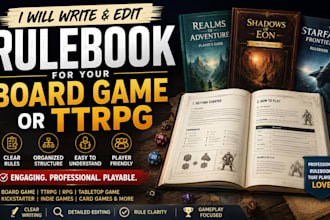 write a rulebook for your board game or ttrpg and edit your tabletop, rpg manual