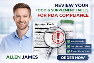 review your food product label and dietary supplement label for fda compliance