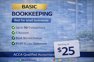 do a pro bookkeeping, bank reconciliation, all monthly reports for your business