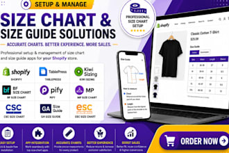 setup shopify tablepress kiwi smart bf pify mp csc ga esc size chart size guide
