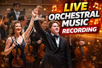 record cinematic orchestral music with live strings piano violin cello
