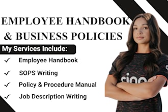 write compliant policy and procedure, sops, employee handbook, job description