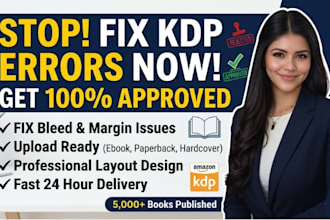 fix amazon kdp book formatting errors and make your file 100 percent approved