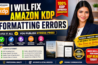 fix amazon kdp book formatting errors and make your file 100 percent approved
