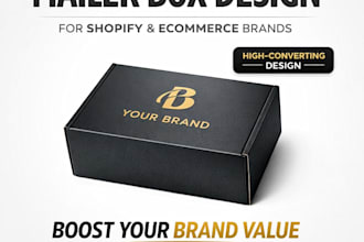 design modern mailer box packaging for shopify ecommerce brands