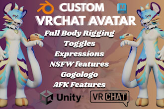 custom vrchat avatar  furry avatar nsfw vr character