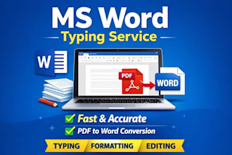 do fast and accurate ms word typing and pdf to word conversion