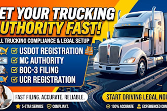 handle usdot registration, mc motor carrier authority, boc 3, and ucr filing