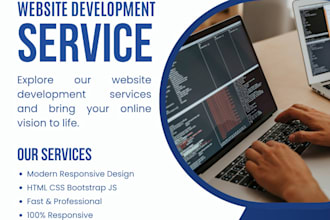 design modern responsive website using HTML CSS bootstrap js