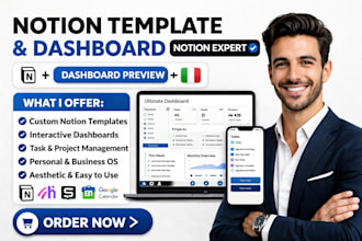 design notion template design and complete notion workspace setup as an expert