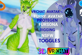 custom furry avatar commission, vr character, vrc avatar, vrchat avatar, nsfw