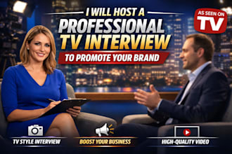 host a professional TV interview to showcase your brand