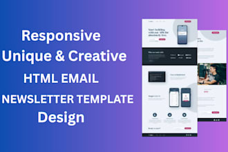 design responsive HTML email newsletter for mailchimp or klaviyo