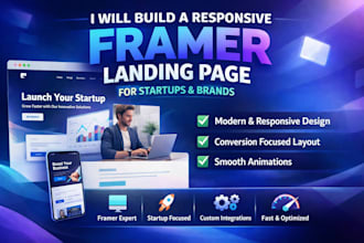 build a responsive framer landing page for startups and brands