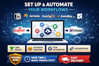 set up notion airtable hubspot monday pipedrive smartsheet automation workflows