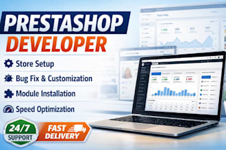 prestashop upgrade, prestashop store ecommerce website as prestashop developer