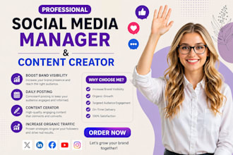 be social media manager and social media content creator