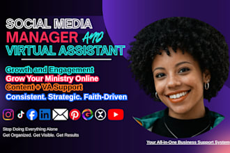 be christian faith base social media manager, content creator, virtual assistant