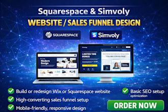 build squarespace  simvoly website design redesign  square simvoly funnel