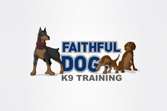 create looks nice super logo for faithful dog k9 training
