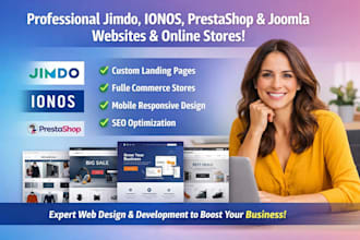 create a professional jimdo ionos online store prestashop  joomla landing page