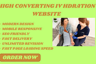 design iv therapy website, iv hydration website, and medical website