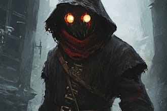 draw realistic fantasy horror character illustration