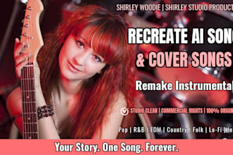 recreate ai song remake instrumental cover song or backing track in high quality