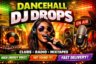 record club ready dj drops and radio tags in dancehall style