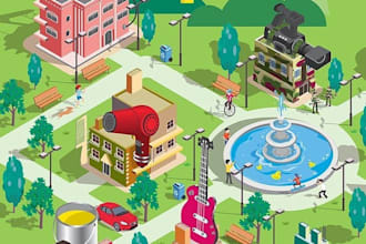design amazing vector or isometric maps illustration