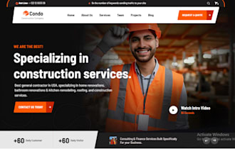 create contractor, construction, roofing, hvac, electrician, painting website