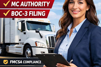register dot number mc authority boc 3 and start your trucking company in USA