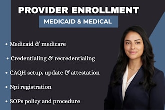 do medicaid enrollment, medical credentialing, caqh npi, sop medical billing