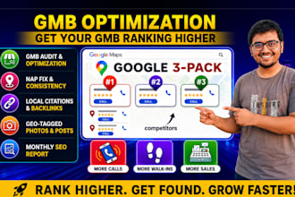 do local SEO to rank your google my business on maps and 3 pack