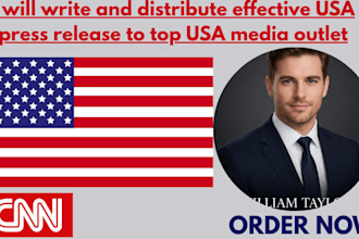 write and distribute effective USA press release to top USA media outlet