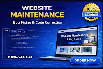 fix bugs and do website maintenance for your HTML CSS  site