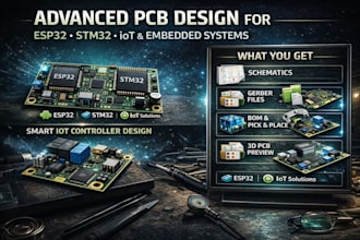 design advanced pcb and develop esp32, stm32 and iot embedded systems