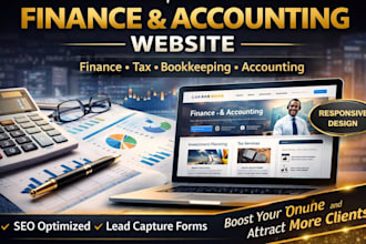 design finance website tax website bookkeeping website accounting website