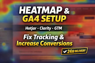 setup hotjar microsoft clarity heatmap and ga4 conversion tracking
