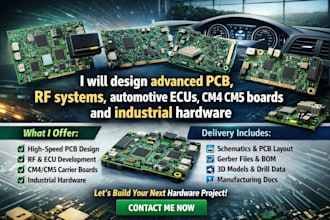 design schematic design ,rf system automotive ecus,cm4 ,cm5,boards