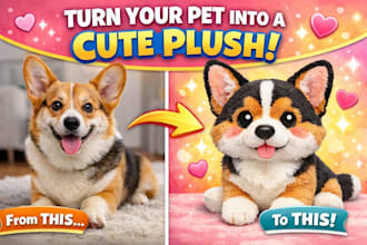turn your pet into a cute custom plush toy from photo