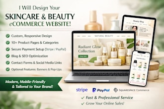 build squarespace skincare website beauty product website ecommerce website