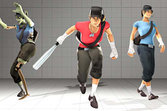 port and create custom 3d character for sfm gmod playermodel tf2 l4d2 and vrchat