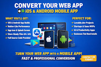 convert lovable web app to ios or mobile app fix lovable lovable ai website saas