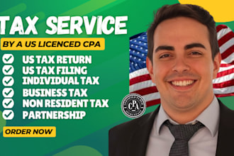 prepare, review and file US tax return for non resident llc, 1065, 1120, 1040